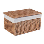 Red Hamper Light Steamed Cotton Lined Wicker Storage Basket
