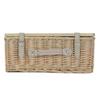 Antique Wash Empty Picnic Basket with Pinewood Lid