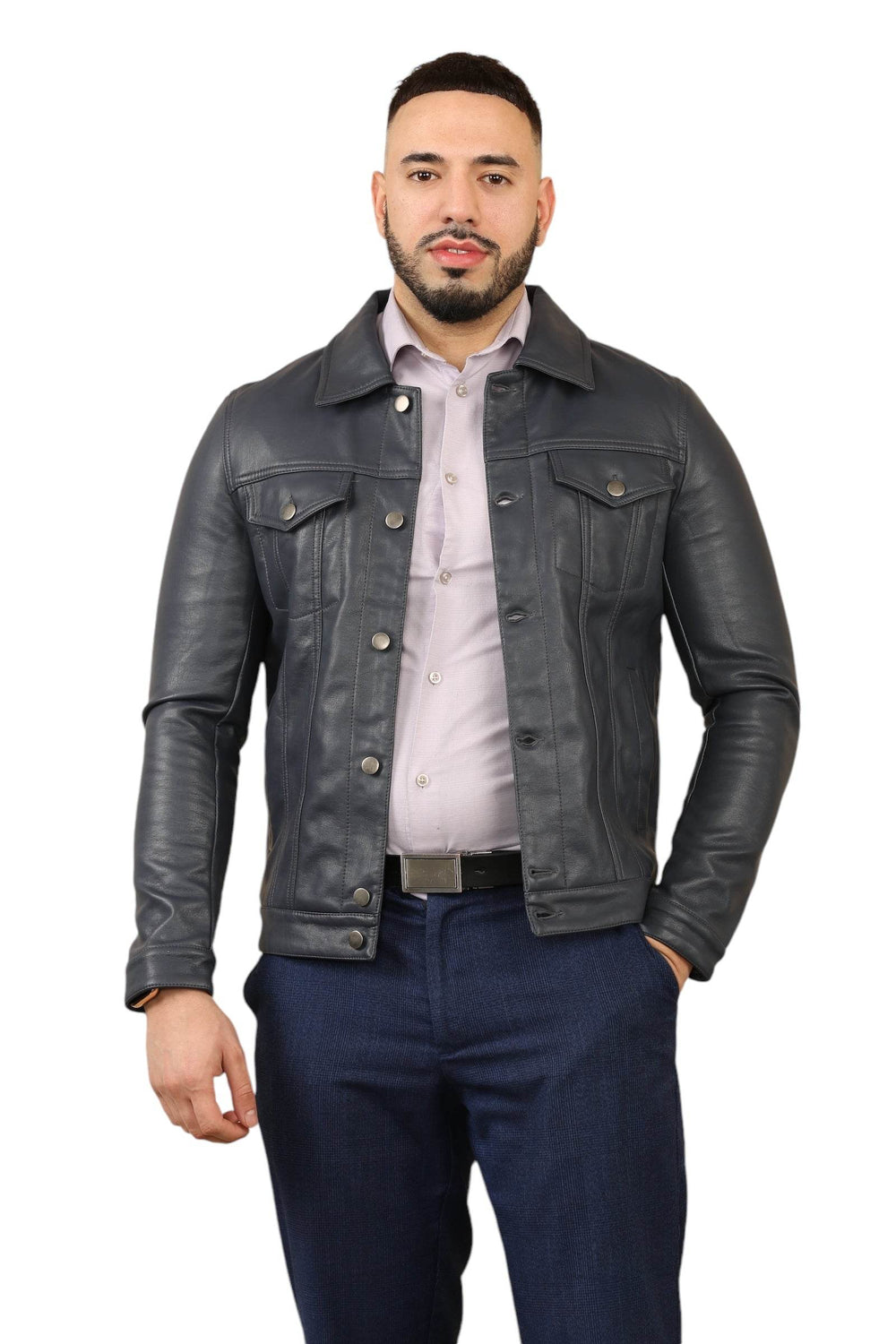 Elaina Men's Classic Black Leather Jacket Secondary image