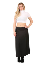 Sleek Black Satin Midi Skirt – Timeless Elegance for Every Occasion - Elaina Fashion
