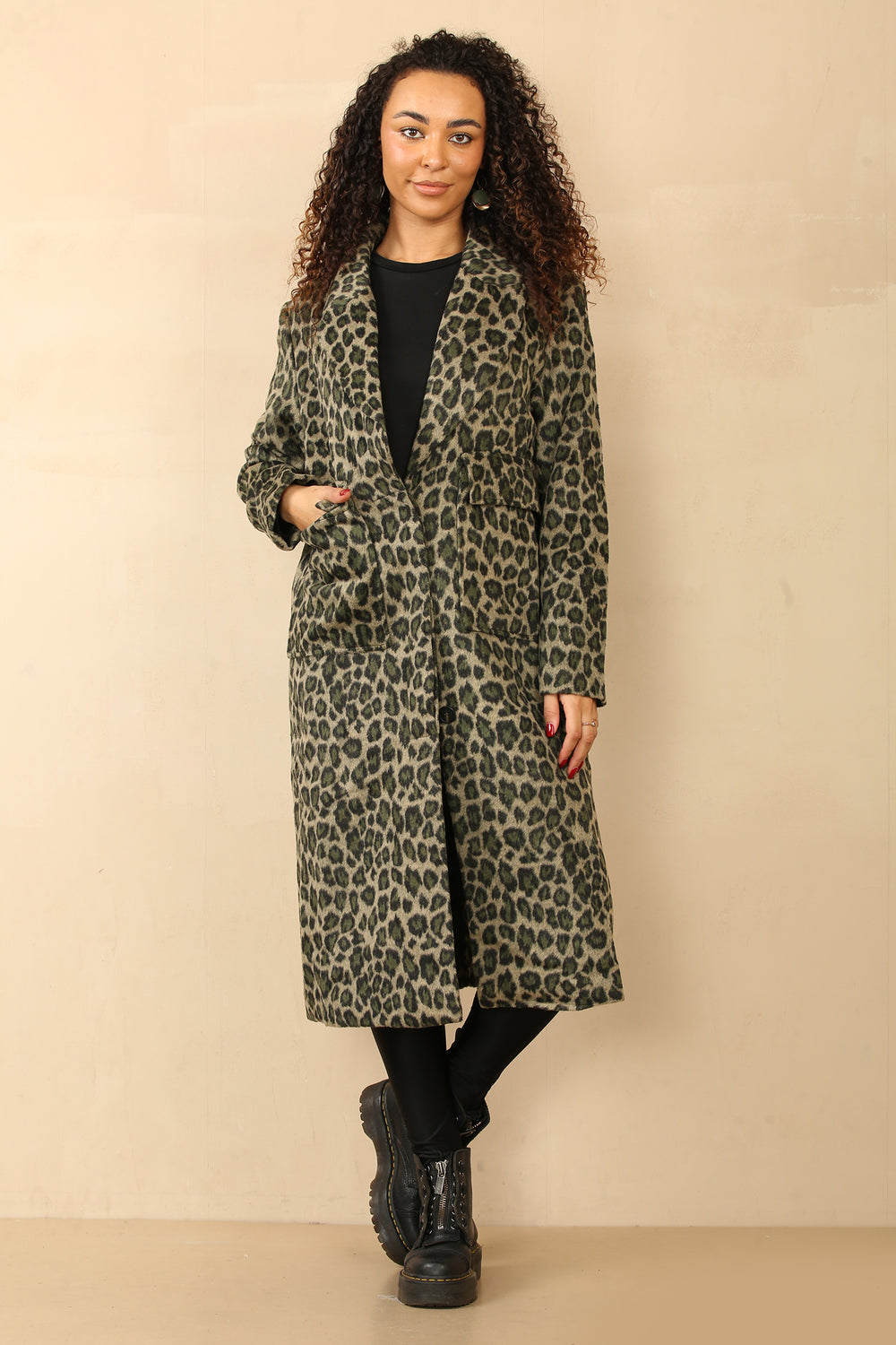 Chic Leopard Print Longline Coat Main image