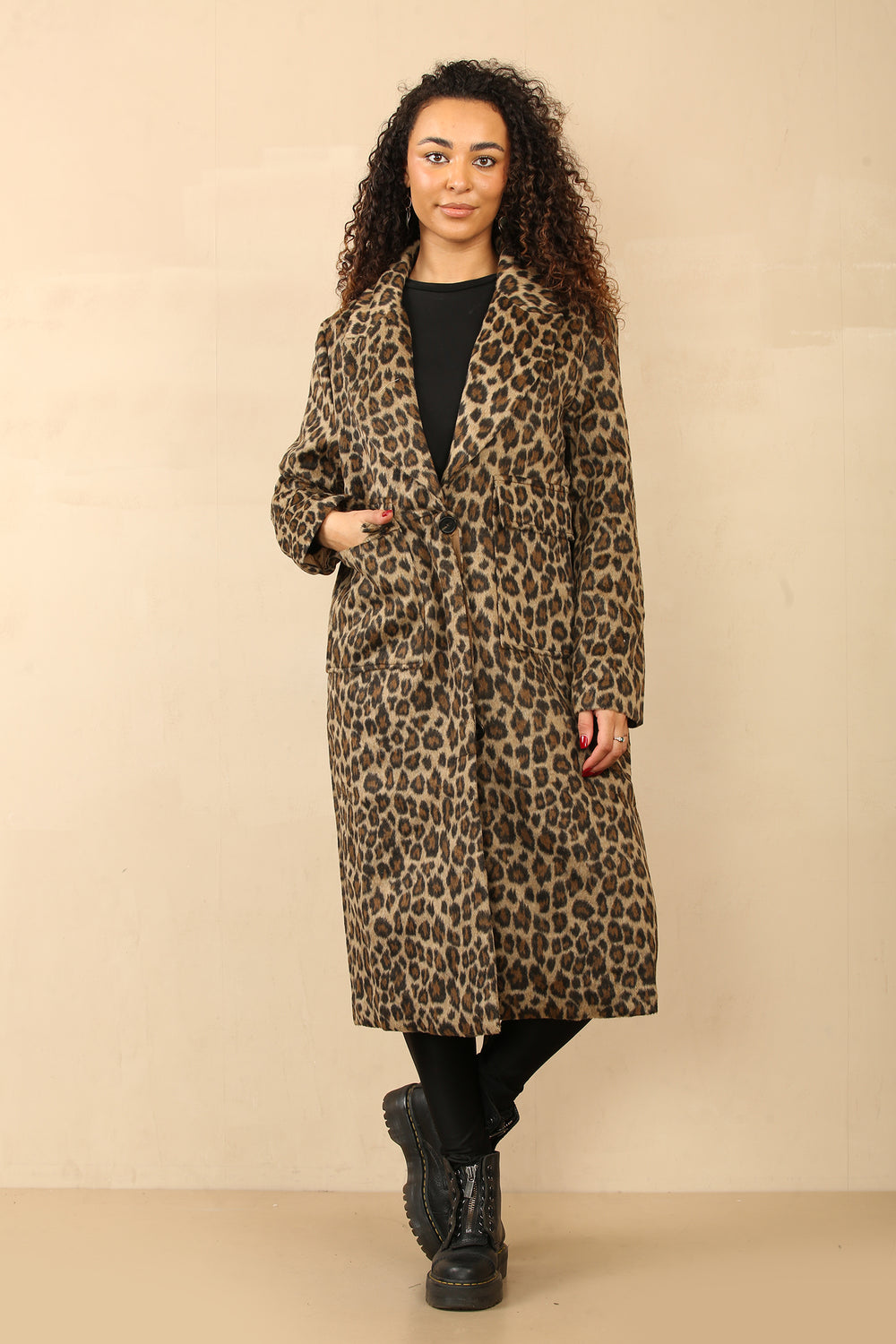 Leopard Print Longline Coat - Bold Streetwear Style Main image