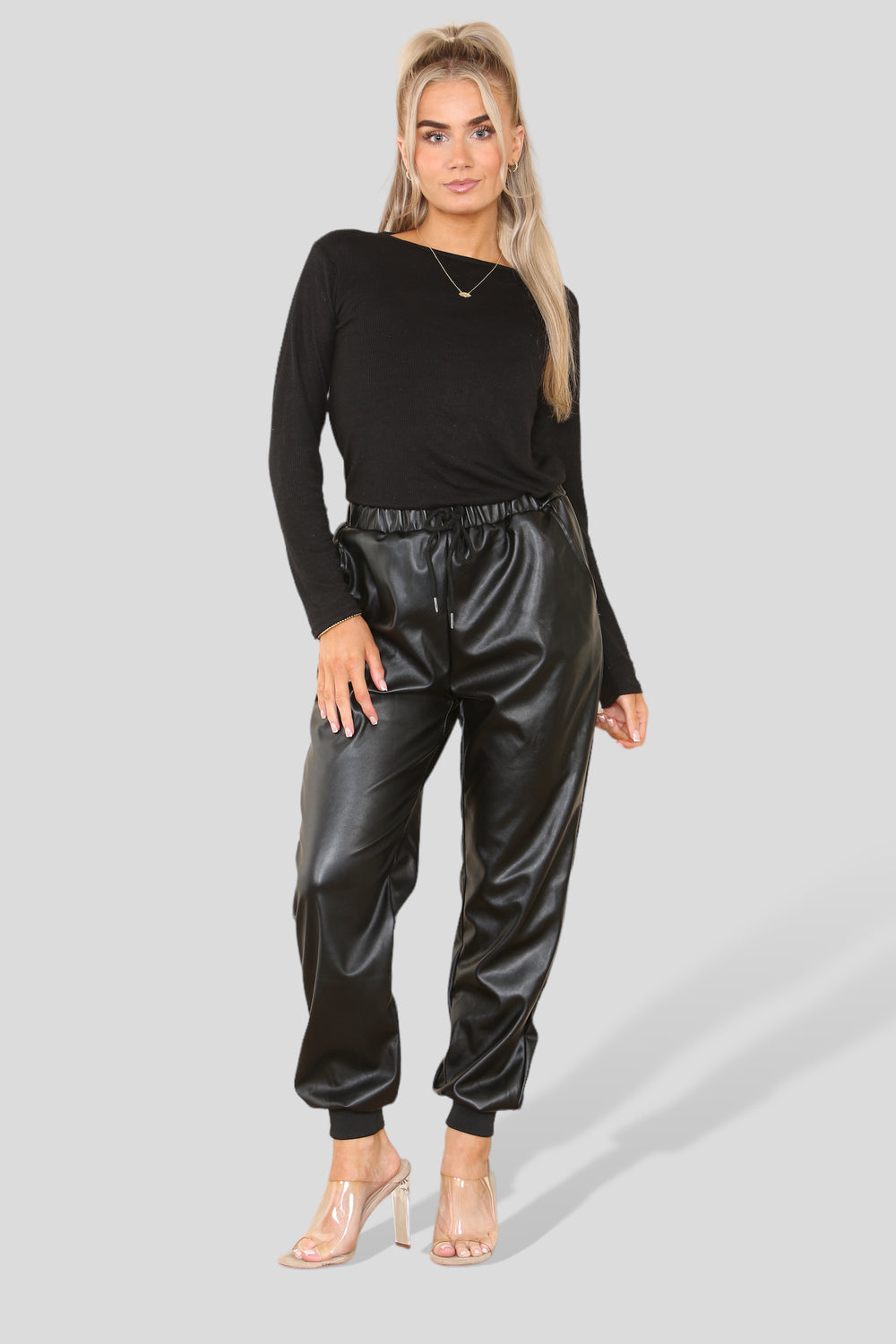 Leather Look Joggers Outfit Secondary image