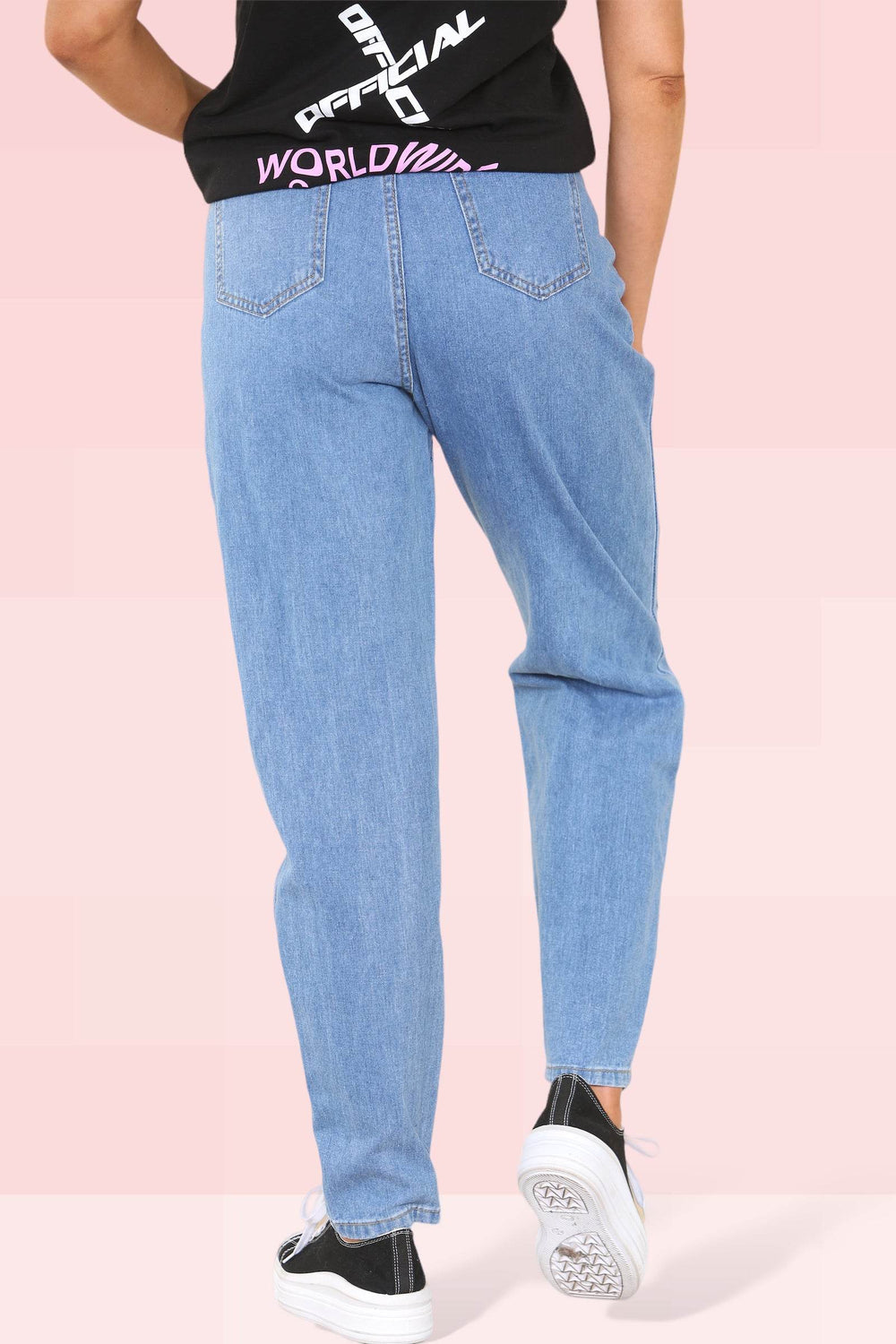 Women's High Waisted Loose Ripped Frayed Straight Jeans, Boyfriend Mom Casual Roll-Up Denim Pants for Streetwear Home Office Work Party Bottom - Elaina Fashion