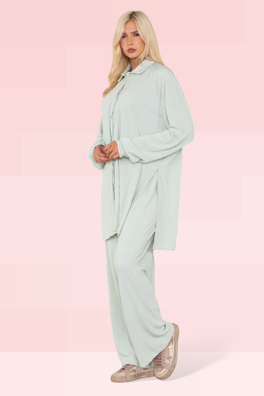 Co-ord-t-shirt-dress-with-Plazo-pants-set Main image