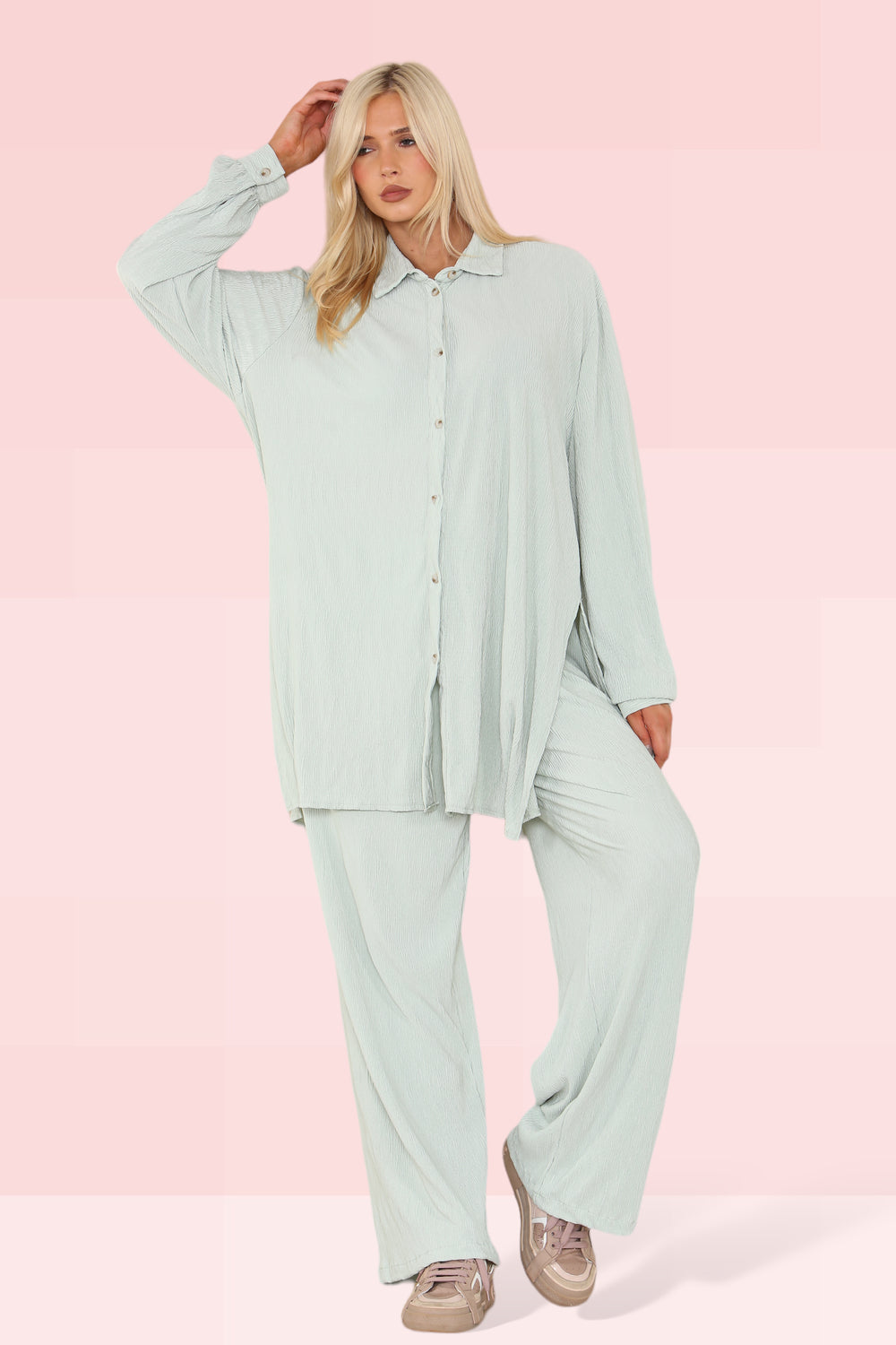 Co ord t-shirt dress with Plazo Pants Set Secondary image