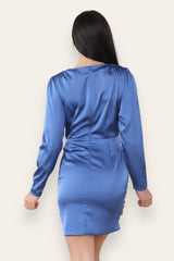 Satin-Ruched-Drape-Mini-Dress