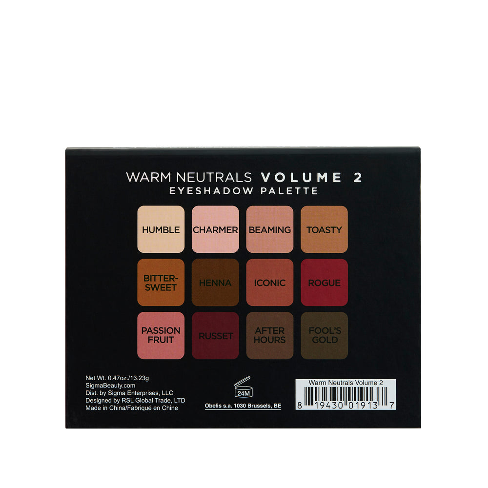 Sigma Beauty Warm Neutrals Volume 2 Eyeshadow Palette Secondary image