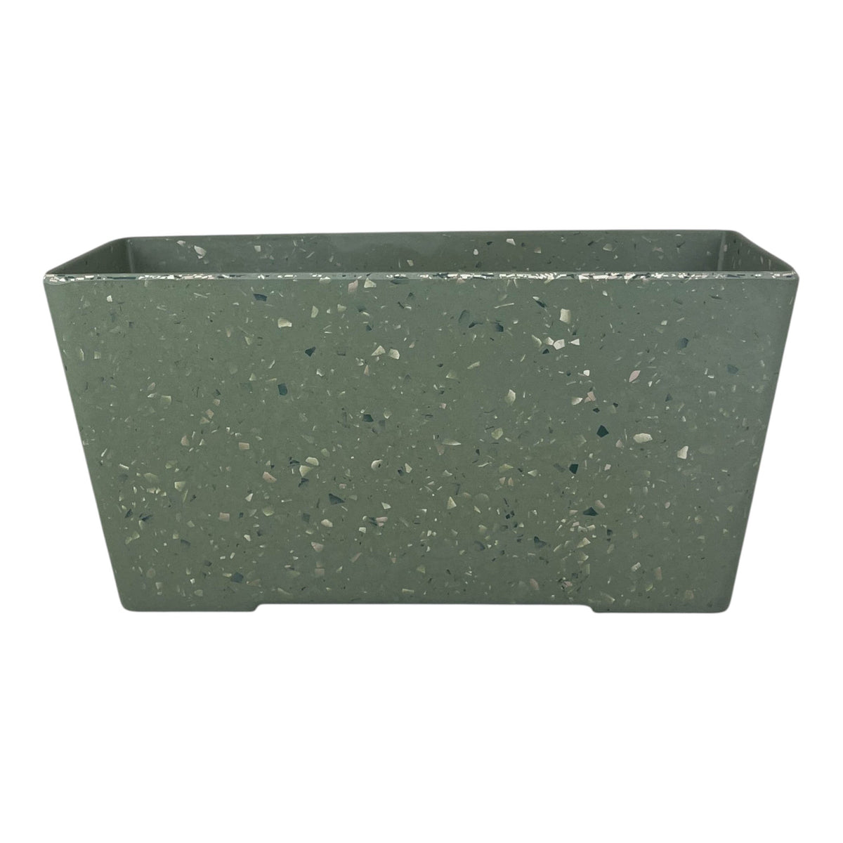 Earthy Sage Bamboo Terrazzo Windowsill Planter