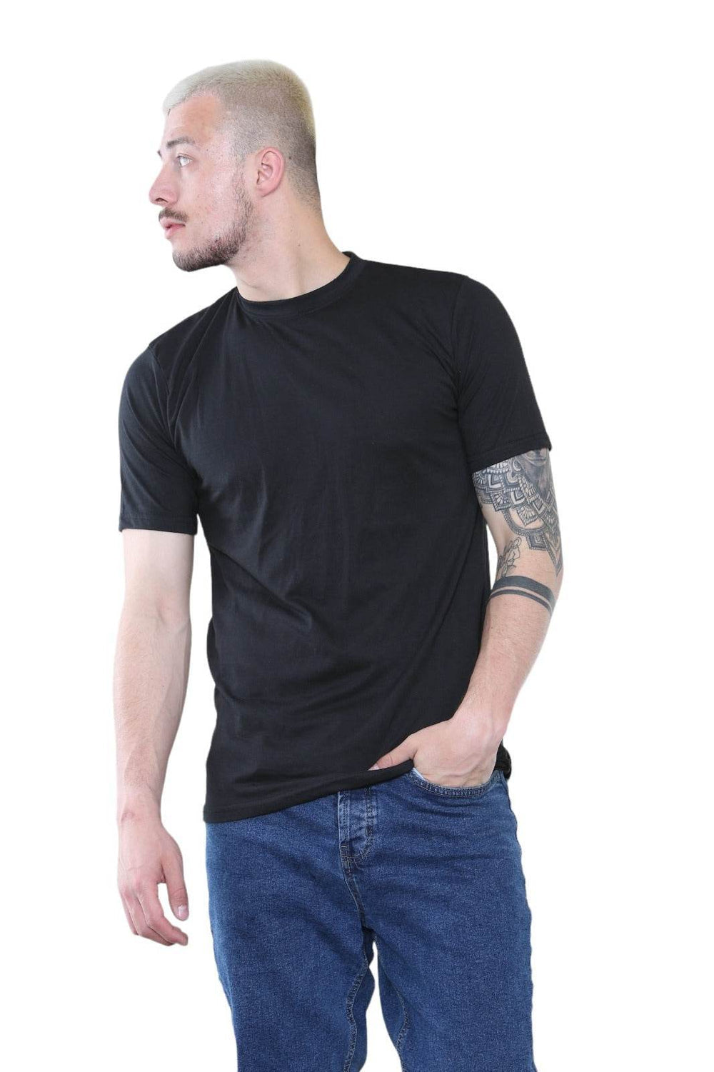 Men's Classic Black T-Shirt – Premium Cotton Crew Neck Tee for Everyday Wear Secondary image