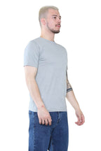 Elaina Fashion Grey Crew Neck T-Shirt – Minimalist Style for Everyday Wear