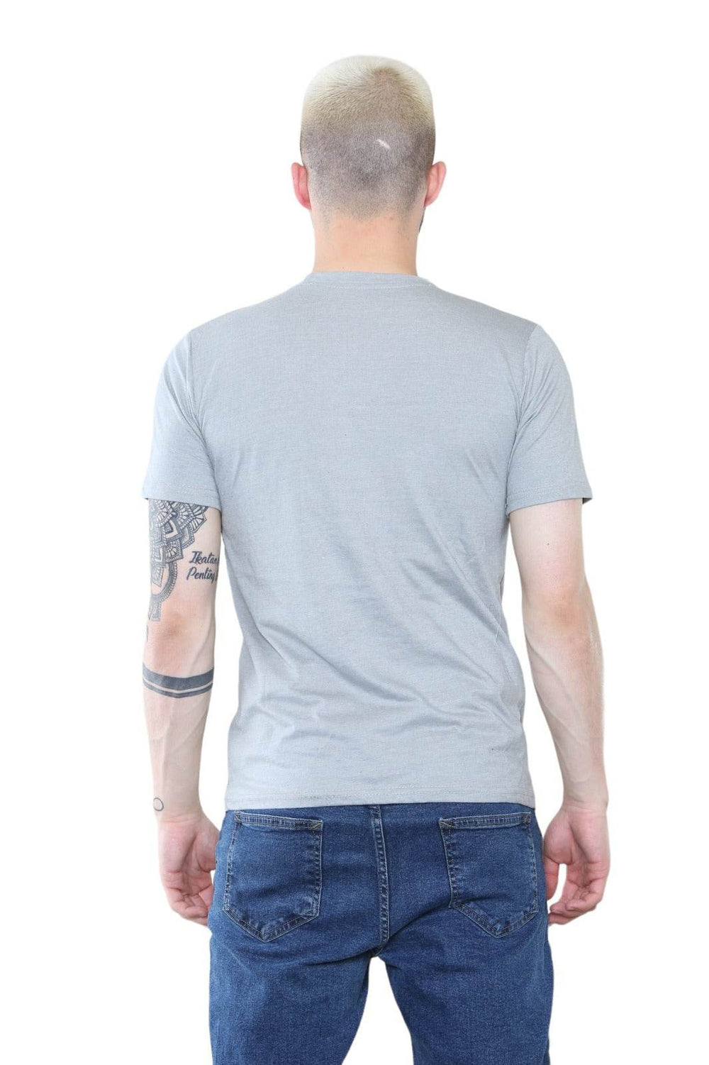 Elaina Fashion Grey Crew Neck T-Shirt – Minimalist Style for Everyday Wear