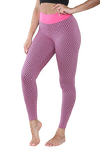 Elaina Fashion Women's Black & Pink High Elastic Waist 3D Bubble Print Ruched Scrunch Butt Lift Slim Fit Yoga Leggings Gym Yoga Tummy Control Workout Fitness Activewear - Elaina Fashion