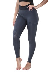Elaina Fashion Women's Black & Pink High Elastic Waist 3D Bubble Print Ruched Scrunch Butt Lift Slim Fit Yoga Leggings Gym Yoga Tummy Control Workout Fitness Activewear - Elaina Fashion