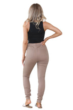 Women's Mocha, Pink, Light Mint, Navy High Waisted Skinny Fit Stretch Denim Jeggings with Elasticated Waist - Smart Casual Summer Fashion Trousers Leggings