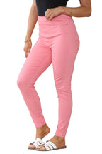 Women's Mocha, Pink, Light Mint, Navy High Waisted Skinny Fit Stretch Denim Jeggings with Elasticated Waist - Smart Casual Summer Fashion Trousers Leggings