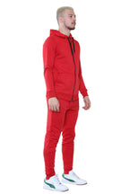 Men's Full-Zip Red Tracksuit Set - Athletic Style and All-Day Comfort