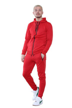 Men's Full-Zip Red Tracksuit Set - Athletic Style and All-Day Comfort