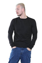 Men's Classic Black Sweatshirt - Casual Comfort and Stylish Fit