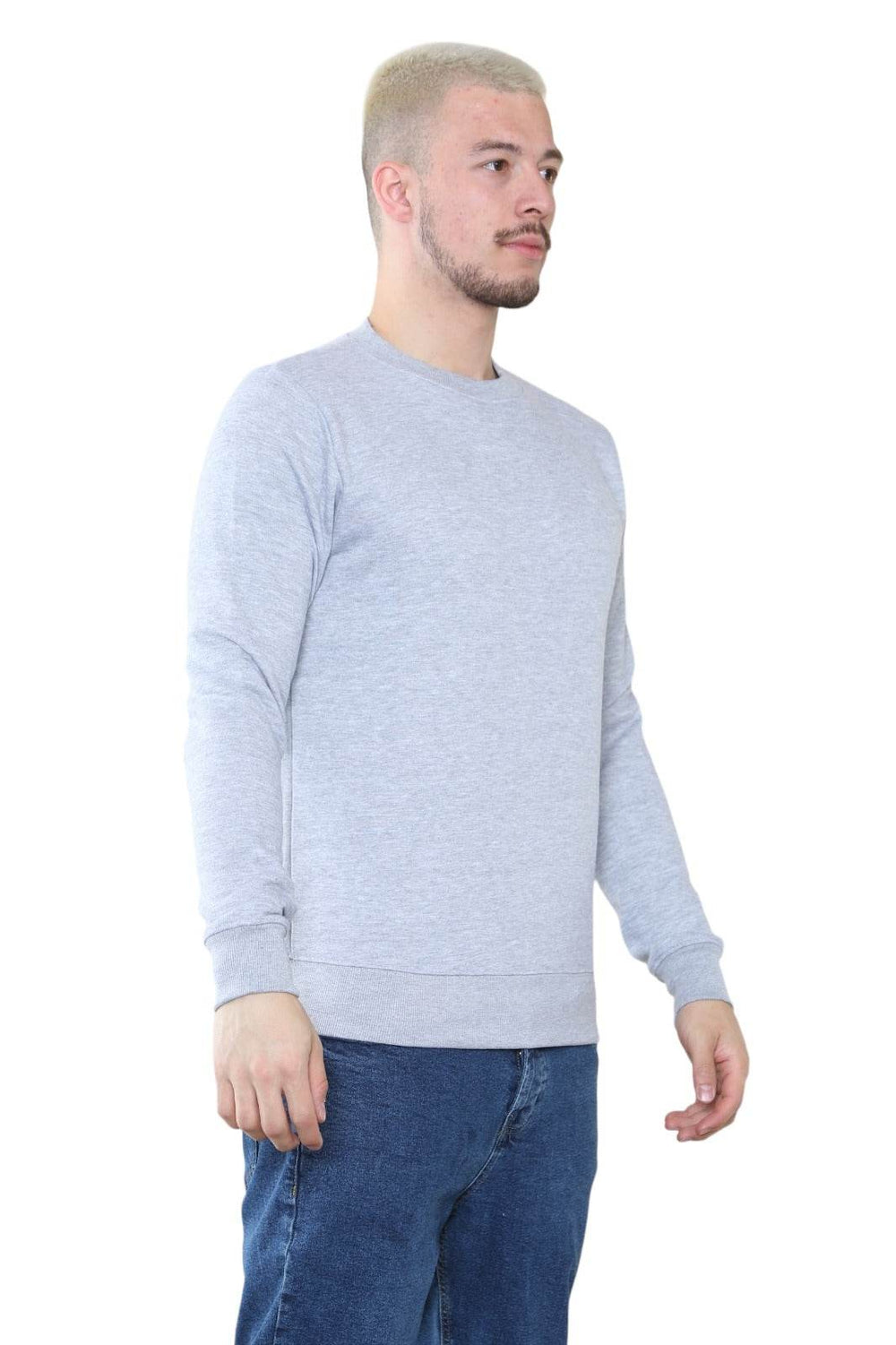 Men's Classic Light Grey Sweatshirt - Casual Comfort and Stylish Fit