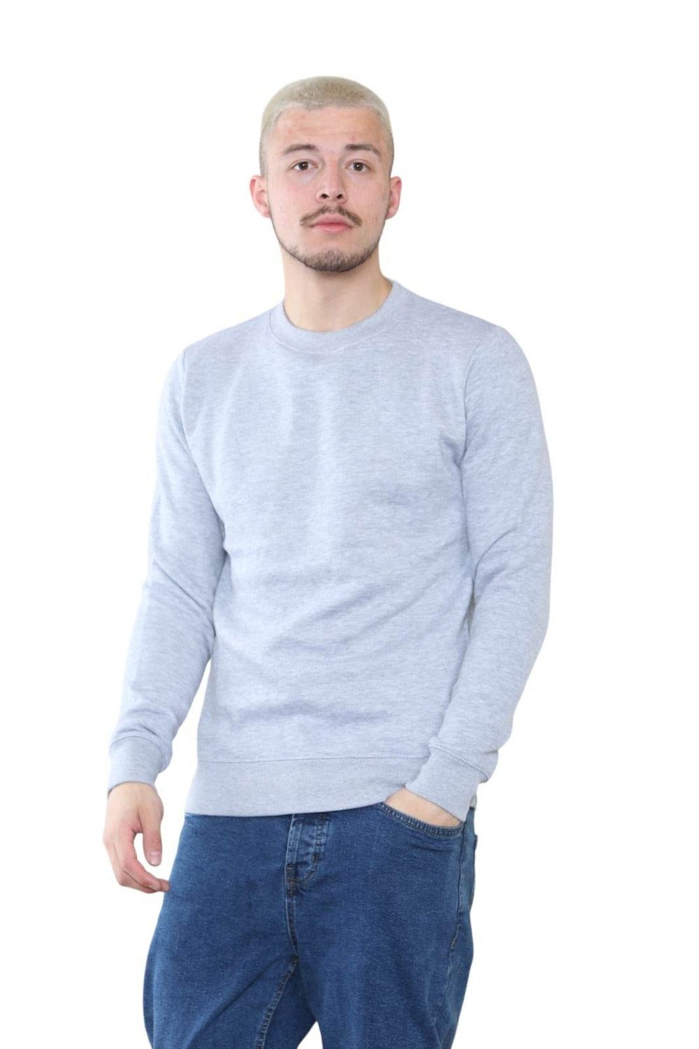 Men's Classic Light Grey Sweatshirt - Casual Comfort and Stylish Fit