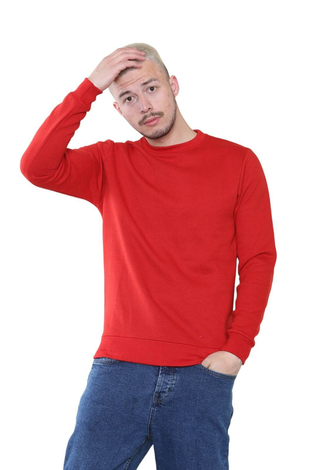 Men's Classic Red Sweatshirt - Casual Comfort and Stylish Fit Secondary image
