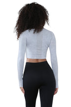 Elaina Fashion Women's Round Neck Tie-Dye Rib Seamless Slim Fit Long Sleeve Fitness Midriff, Thumb Hole Casual Sports Yoga Gym Workout Crop Top Activewear Sportswear