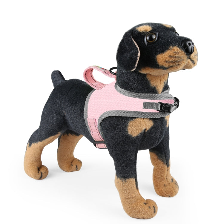 FunAdd Traction Rope Reflective Breathable Nylon Pet Vest Dog Harness, Size: S (Pink) Secondary image