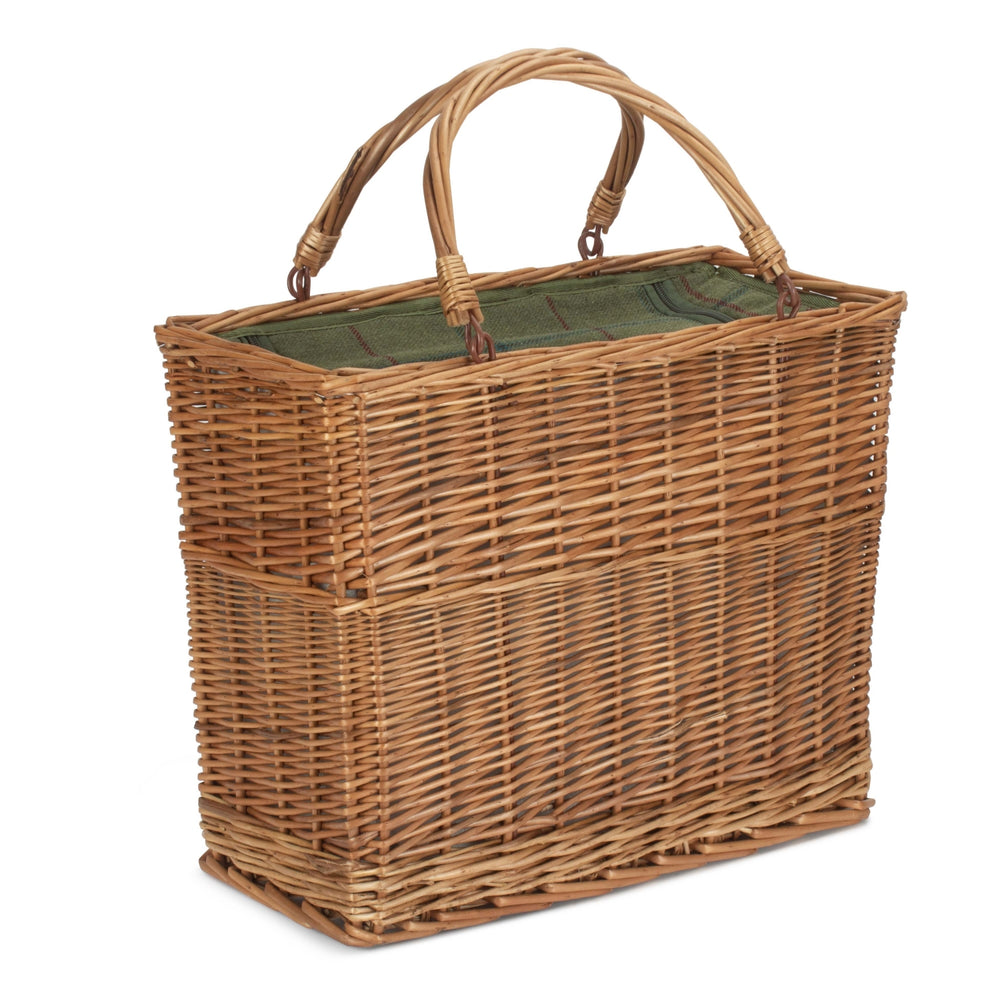 Red Hamper Green Tweed Rectangular Wicker Cooler Basket Main image