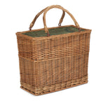Red Hamper Green Tweed Rectangular Wicker Cooler Basket