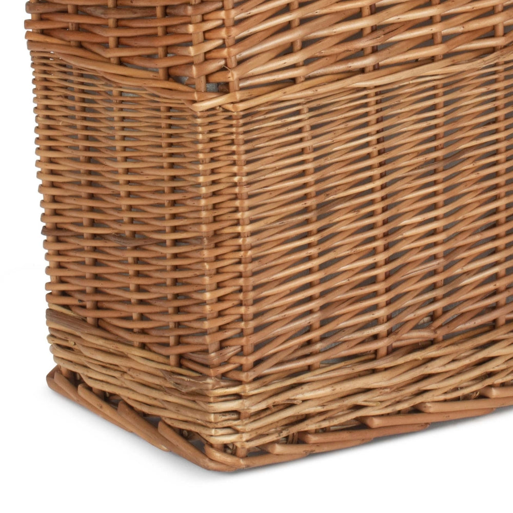 Red Hamper Green Tweed Rectangular Wicker Cooler Basket