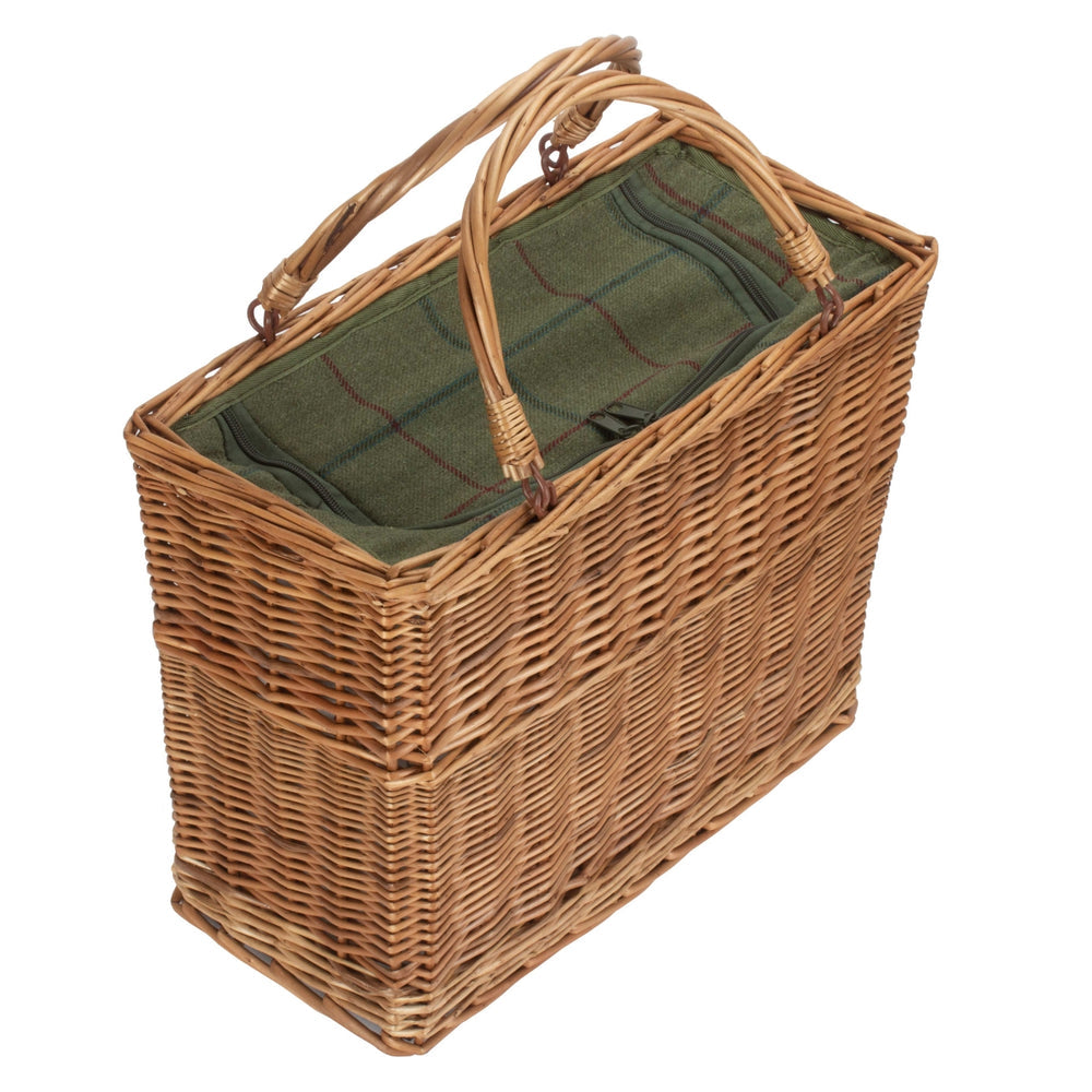 Green Tweed Rectangular Wicker Cooler Basket Secondary image