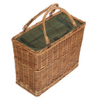 Red Hamper Green Tweed Rectangular Wicker Cooler Basket