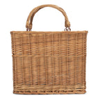 Red Hamper Green Tweed Rectangular Wicker Cooler Basket