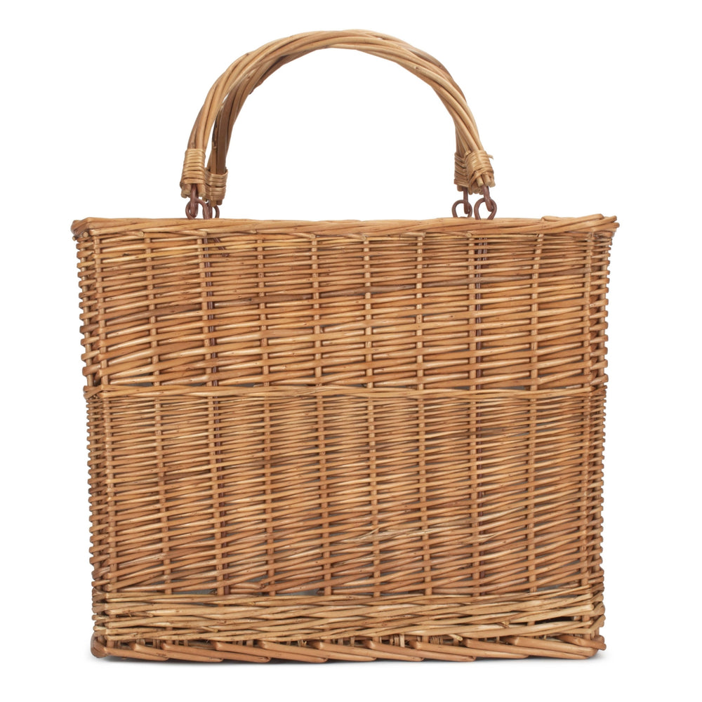 Red Hamper Green Tweed Rectangular Wicker Cooler Basket