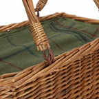 Red Hamper Green Tweed Rectangular Wicker Cooler Basket