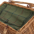 Red Hamper Green Tweed Rectangular Wicker Cooler Basket