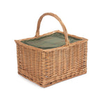 Wicker Butchers Basket with Zipped Cooler Bag