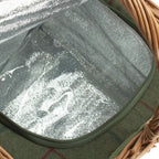 Wicker Butchers Basket with Zipped Cooler Bag