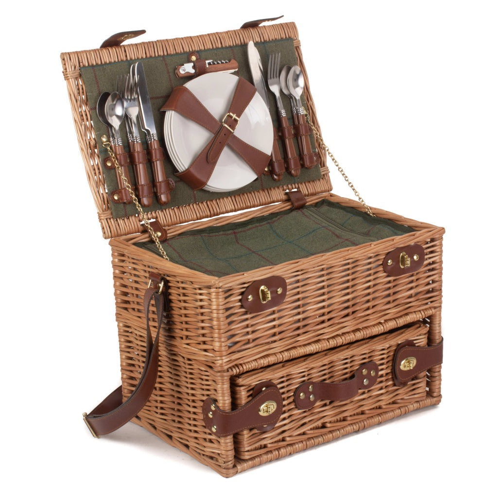 4 Person Fitted Picnic Basket with Drawers Main image