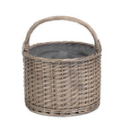 Red Hamper Wicker Round Grey Chiller Picnic Basket