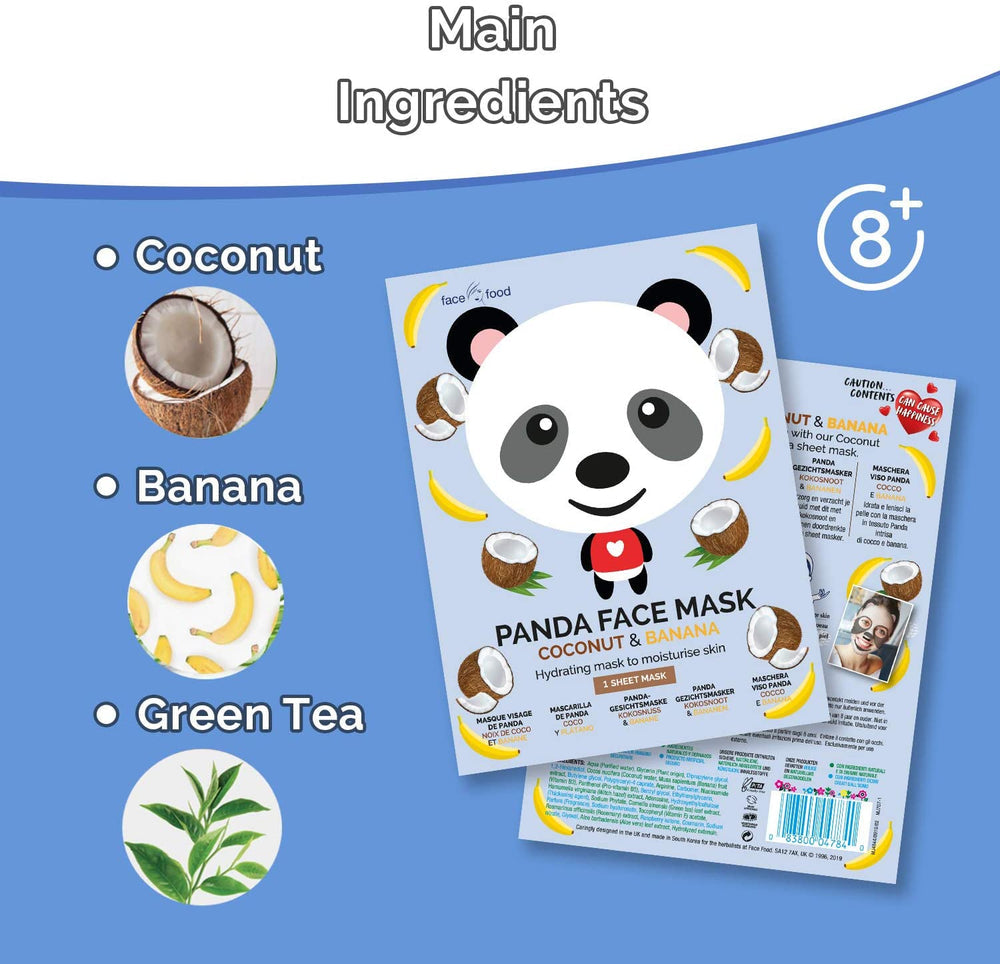7th Heaven Face Food Panda Face Sheet Mask Coconut and Banana Hydrating Mask To Moisturise Skin