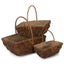 Red Hamper Rectangular Unpeeled Willow Garden Trug With Hessian Lining