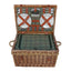 Burghley 4 Person Green Tweed Fitted Wicker Picnic Basket