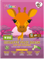 7th Heaven Born Free Giraffe Sheet Face Mask Multipack (Pack of 4) with Cucumber and Aloe Vera to Soothe, Hydrate and Refresh Skin - Ideal for All Skin Types, Fun for Parties and Selfies (Ages 8+)