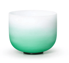 Crystal Singing Bowl Set Half Colour Gradient Design 6-12" 7pcs Frosted Quartz