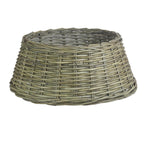 Red Hamper Grey Kubu Rattan Christmas Tree Skirt