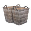 Red Hamper Grey Rectangular Wicker Log Basket