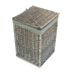 Red Hamper Antique Wash Square Laundry Basket with Grey Sage Lining