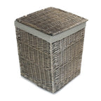 Red Hamper Antique Wash Square Laundry Basket with Grey Sage Lining